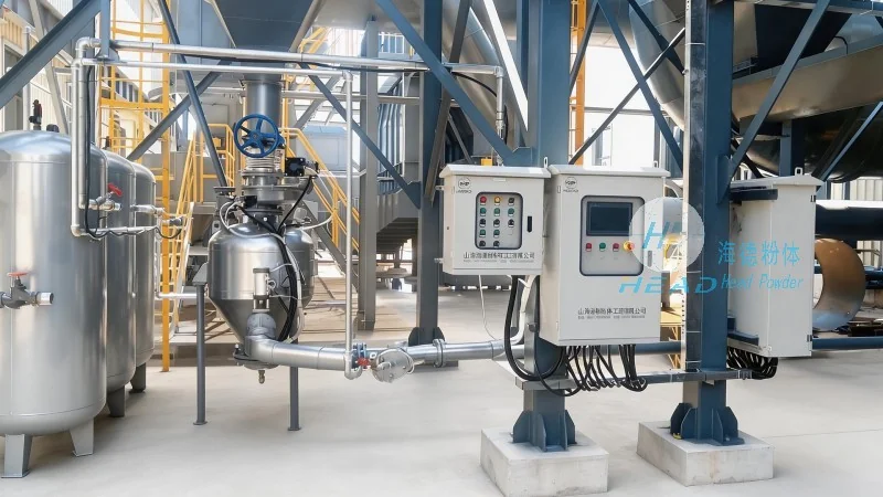 Étude de cas du projet de circulation pneumatique à phosphate de lithium-fer-nitrogène pour une entreprise de batteries de lithium à Zaozhuang, Shandong