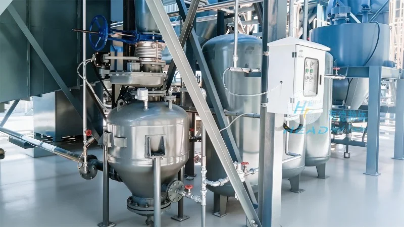 Projet de transport pneumatique avec circulation d'azote pour le poudre de métal de neodyme dans une entreprise d'éléments rares à Baotou, Mongolie intérieure
